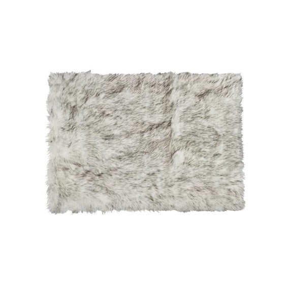 Home Decor Hudson Faux Sheepskin Trio Rug | 1-Piece | Gradient grey | 3'x5'