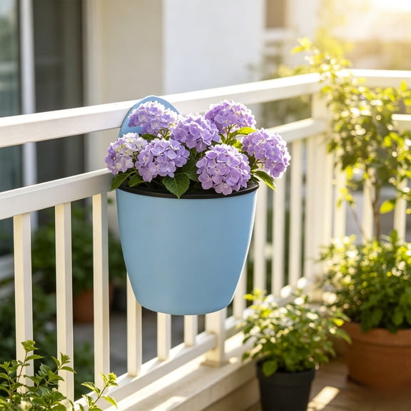 Home Decor,Indoor Outdoor Wall Mounted Planters With Drainage Holes Ideal For Decorating Balconies And Terraces With Greenerys,Man Gifts(Blue)
