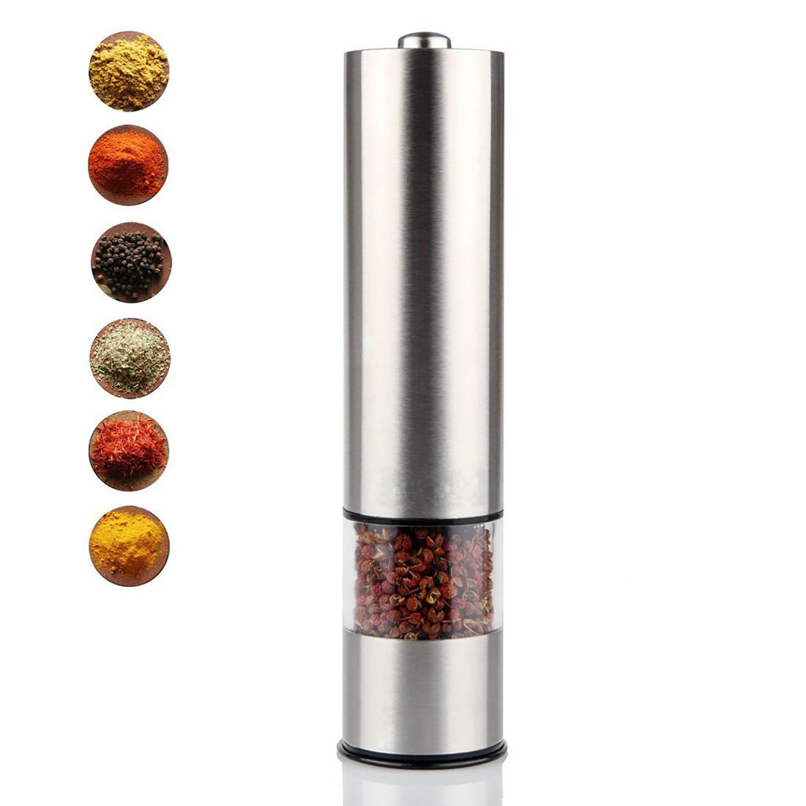 Home Decor, JPGIF Electric Pepper Mill Stainless Steel Grinder Pepper