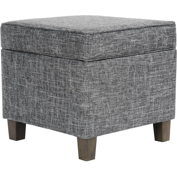 Home Decor | K7342-F2182 | Classic Square Storage Ottoman with Lift Off Lid | Ottoman with Storage for Living Room & Bedroom, Slate Grey Large