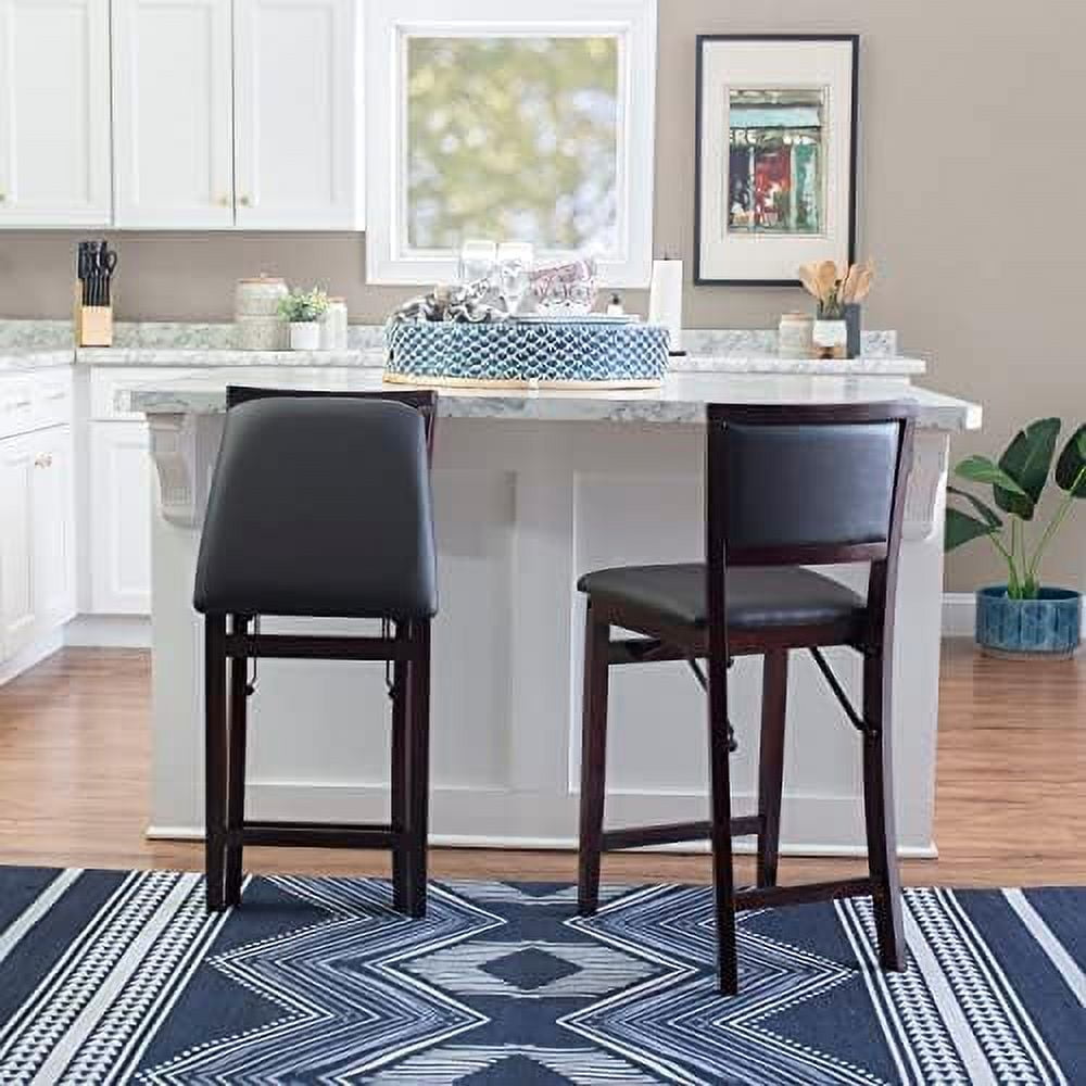 Home Decor Keira Pad Back Folding Counter Stool, 24Inch