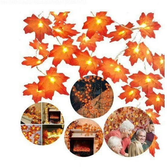 Maple Leaf String Lights 7 Ft 200LED Maple Leaves Garland for Holiday Party Indoor Outdoor Halloween Thanksgiving Decor