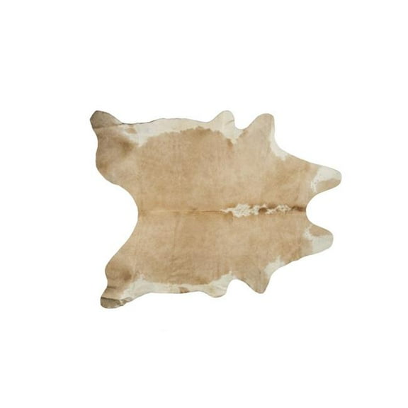 Home Decor Kobe Cowhide Rug | 1-Piece | Tan & white | 6'x7'