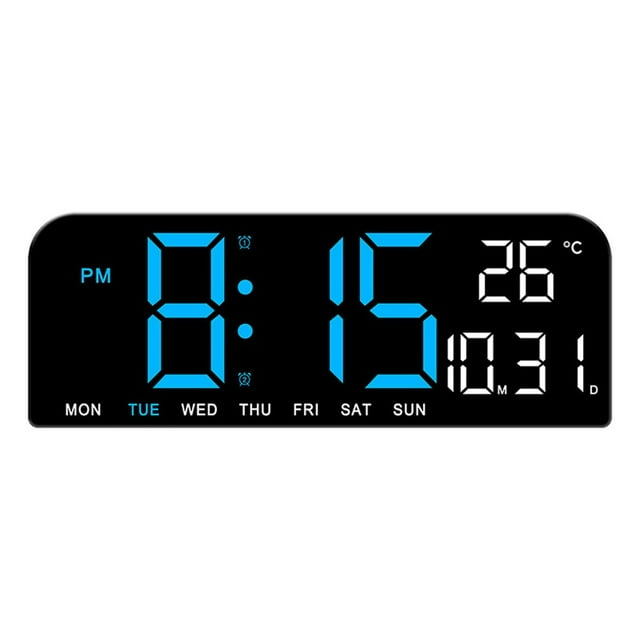Home Decor Large Digital Wall Clock Temperature And Date Display Night