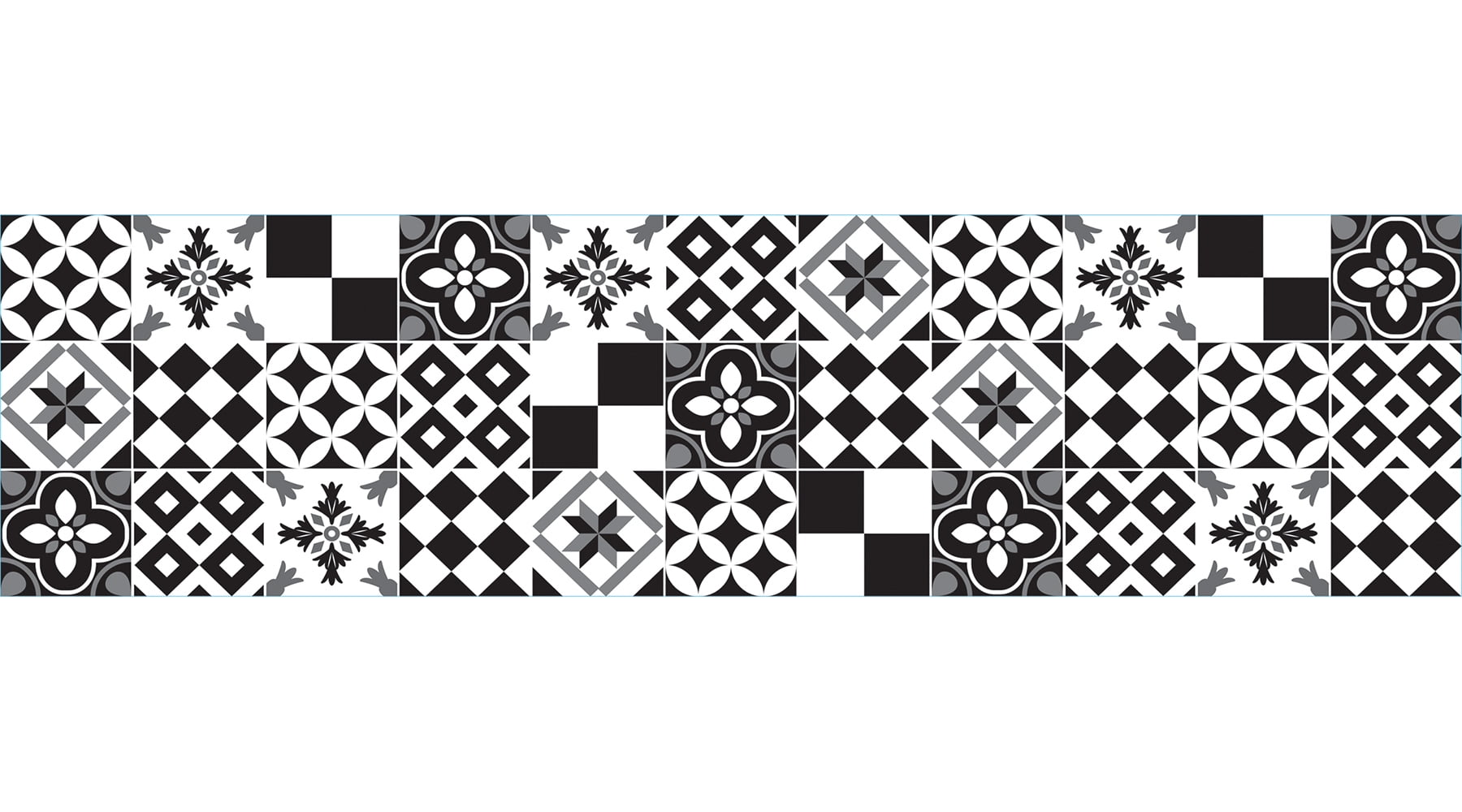 Home Decor Line Black and White Azulejos Backsplash