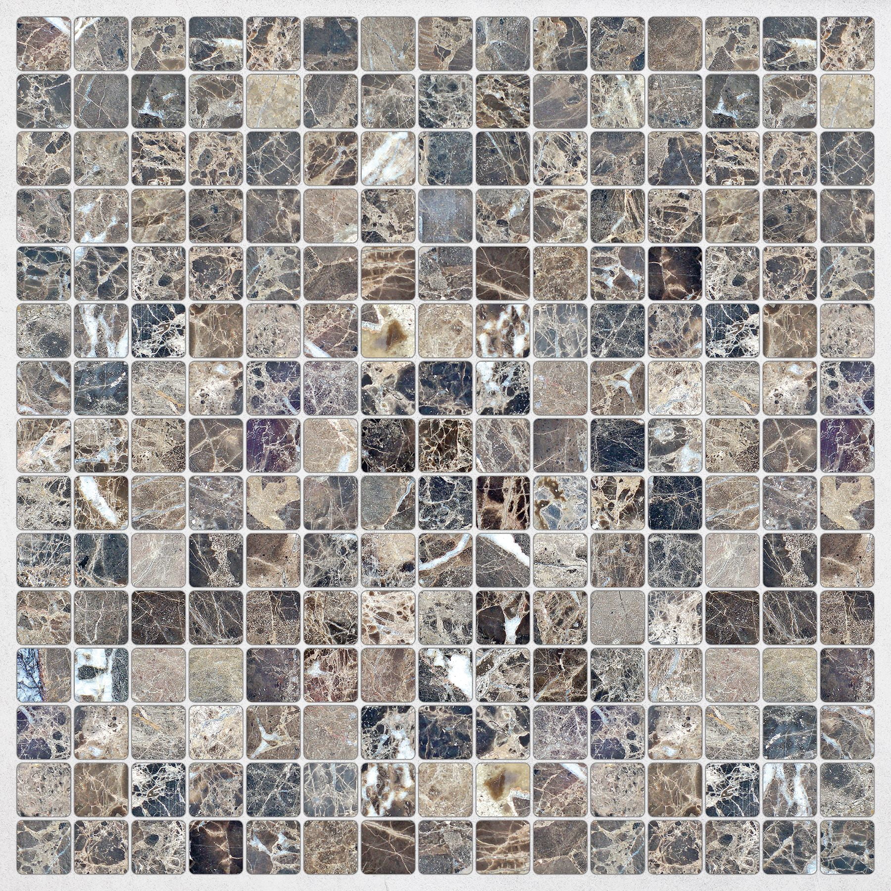 12.2'' Beige and Brown Marble Peel and Stick Mosaic Tile