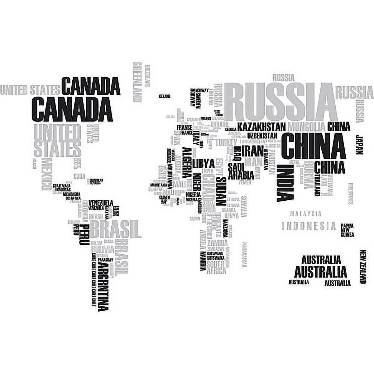 Home Decor Line Textual World Map Wall Decals