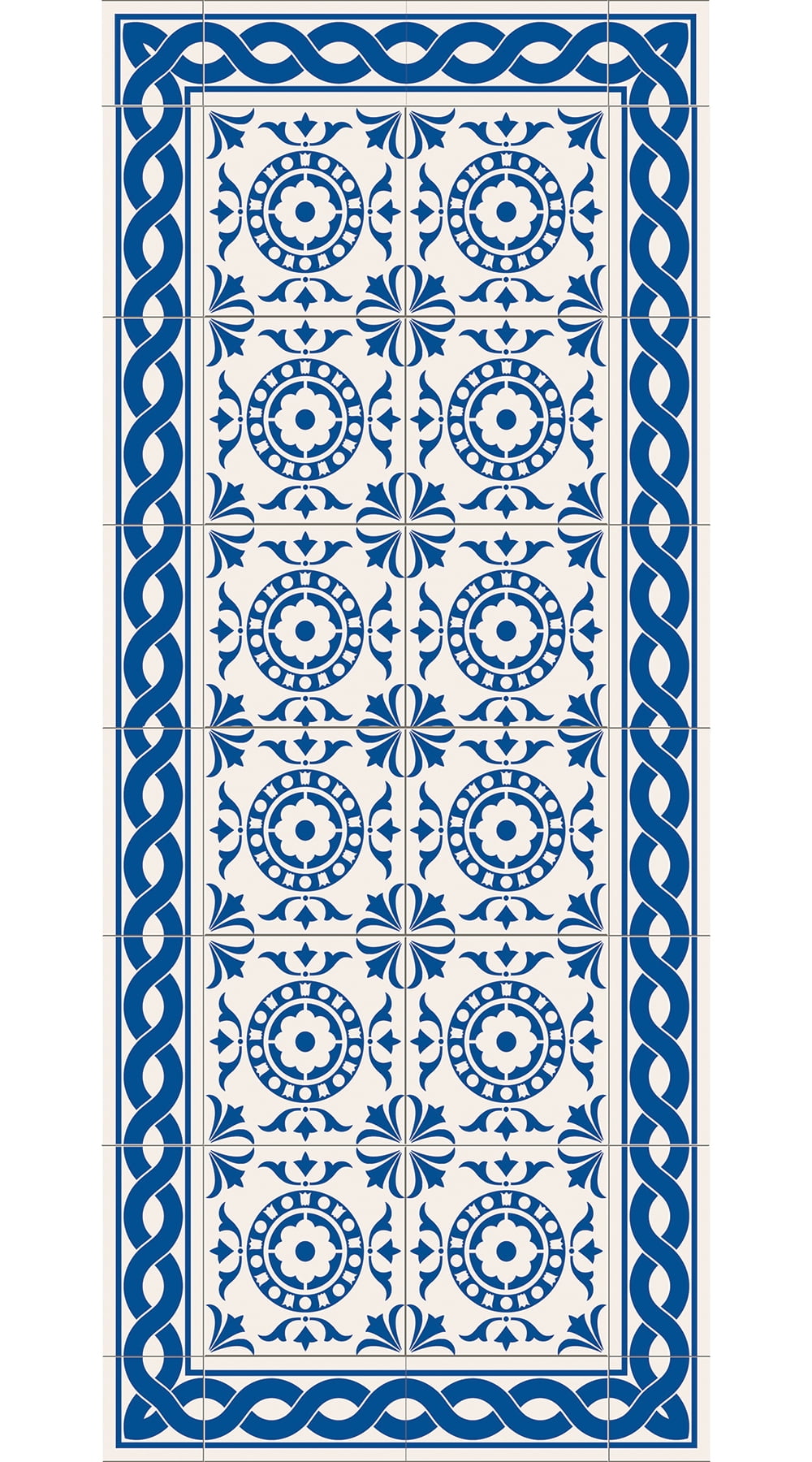 Armenian Tile Vinyl Floor Mats, Blue and White - 2 Sizes — Paradigm Texas