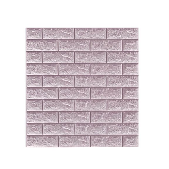 Home Decor Living Room Wall Decor, Wall Covering PeelandStick, PeelandStick Wall Decor, 3D Foam Brick, 24X12 In, Light Purple, Impact Cushioning, Water Proof, Kitchen