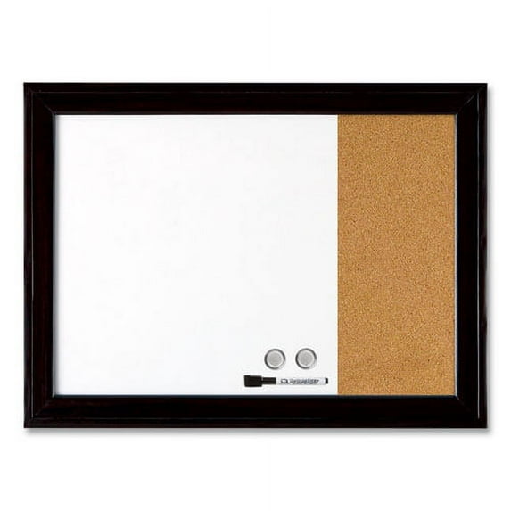 Home Decor Magnetic Combo Dry Erase With Cork Board On Side, 23 X 17, Black Wood Frame | Bundle of 5 Each