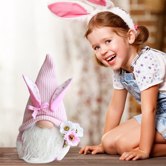 Home Decor Man Flower And Gift Spring Easter Bunny Doll Faceless Bunny Decor Home Old Easter Ornament Desktop Ornament Desktop Ornament Practical