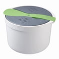 thumbnail image 1 of Home Decor Microwave Rice Cooker 8 Cup Easy Use Easy Clean Microwaveable Brown White Rice Pasta Vegetable Cookware Rice Cooker Full Set with Lid Spatula Measuring Cup for Meal, 1 of 4