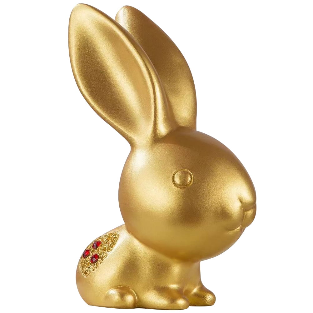 Home Decor Miniature Animals Gold Dining Room Bunny Decor Rabbit
