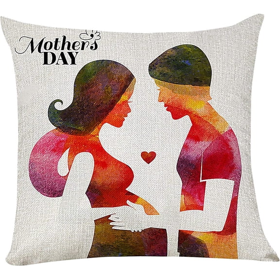 Home Decor Mom case Pillow Gift for Colorful Throw Pillow Day Covers Happy Mother''s Pillow Case for Home Decor, Sofa, Party 18x18 Inch