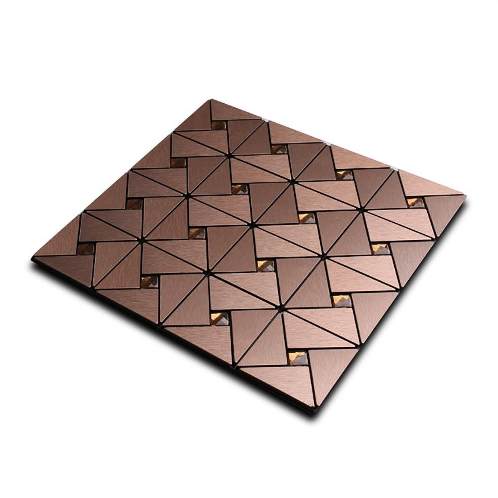 Home Decor Mosaic Aluminum Backsplash Wall Tile Peel And Kitchen Copper