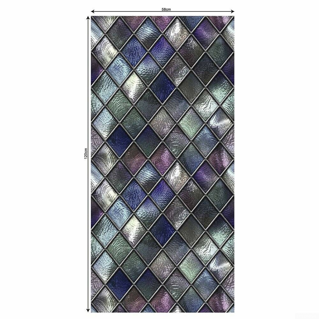Home Decor Mosaic Casement Frosted Film Stained Static Cling Glass
