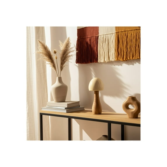 Home Decor Mushroom Sculpture for Shelf Decor or Coffee Table Decor - Decorative Ornaments for Living Room, Bathroom or Office Decor - Modern Room Accent Statue for Any Space, 8", Ivory