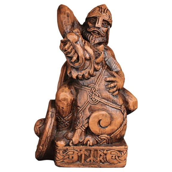 Home Decor - Norse God Statue Wood Finish (God of War & Courage)