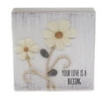 thumbnail image 1 of Home Decor Pebble Wall Art Plaque Wood Rock Metal Rope Flowers Er50426 Love, 1 of 3