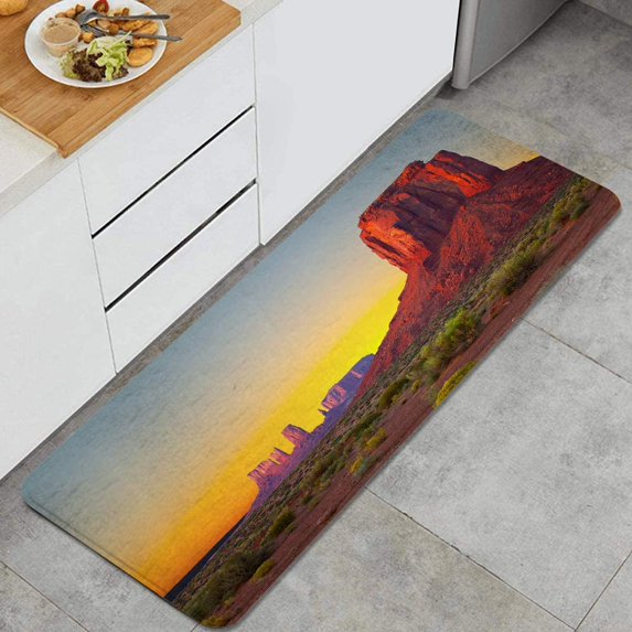 Home Decor Personalized Memory Foam Anti-Fatigue Kitchen Floor Mat,Sunset in Famous Grand Canyon Archaic Natural Wonders of World Heritage,Comfort Standing Area Rug Carpet Non Slip,47.2" x 17.7"