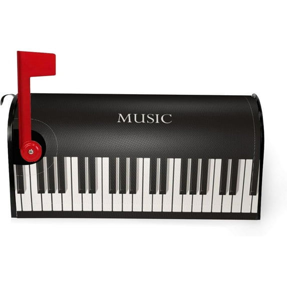 Home Decor Piano Keyboard Music Keys Magnetic Mailbox Cover Standard Size 21''''x18'''' for Garden