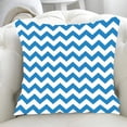 thumbnail image 1 of Home Decor Pillow Cover Living Room Sofa Cushion Cover Blue Geometric Stripe Pattern Cushion Cover, 1 of 5