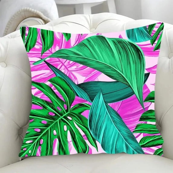 Home Decor Pillow Cover Living Room Sofa Cushion Cover Tropical Rainforest Grass Pattern Cushion Cover