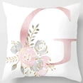 thumbnail image 1 of Home Decor Pillow Pillowcase White Pink Letter A-Z Flower Sofa Cushion Cover, 1 of 5