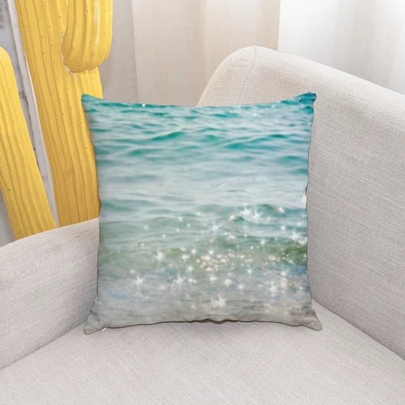 Home Decor Pillowcase Sofa Bed Chair Beach Shell Sea Thread Cushion Cover
