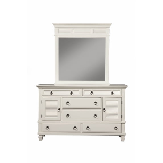 Home Decor Pine Solids Winchester Mirror - White