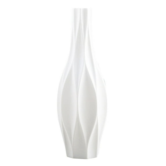 1Pc Simplicity Ceramic Vase Creative Flower Vase Container European Style Household Decoration White Size L