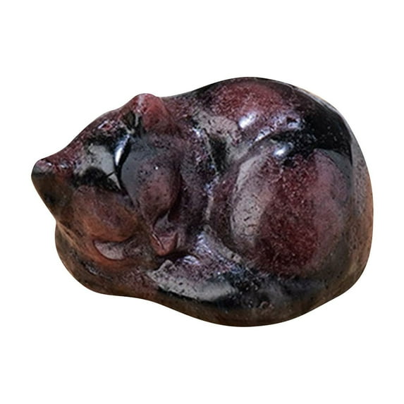 Home Decor Room Decor Natural Quartz Crystal Sleeping Cat Decoration Crystal Cat Sleeping Statue 2 Inch Opal Cat Crystal Statue Statue for Home Meditation, Bedroom