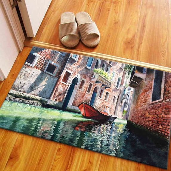 Home Decor Rug, Landscape Rugs, Contemporary Rug, Grand Canal Landscape Rugs, Salon Rug, Bath Rugs, Kitchen Rug, Custom Rugs, Kitchen Rugs, 5.2'x7.5' - 160x230 cm