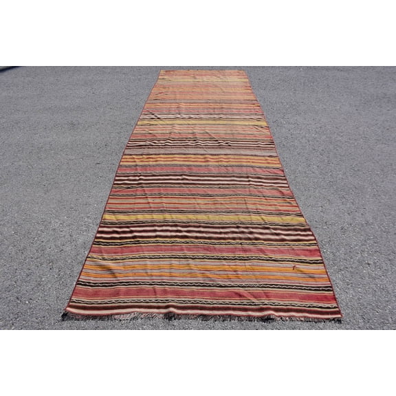 Home Decor Rugs, Kilim, Moroccan Rugs, 4.4x13.3 ft Runner Rugs, Vintage Rug
