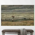 thumbnail image 1 of Home Decor Sea View Canvas, Landscape Art, Beach at Scheveningen Wall Art, Beach at Scheveningen in Stormy Weather, Canvas Wall Decor - Rolled Canvas, 1 of 9