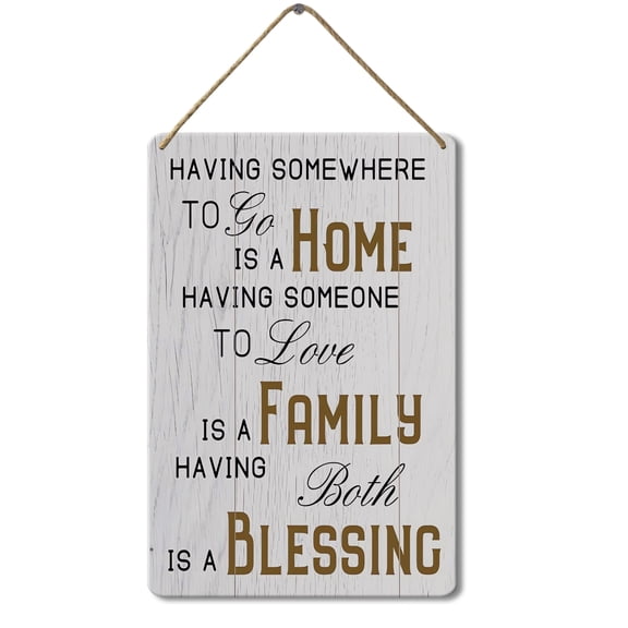 Home Decor Sign,Farmhouse Wooden Sign,Funny Living Room Home Wall Decor 8"×12"
