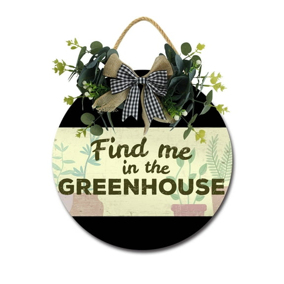 Home Decor Signs Find Me In The Greenhouse Rustic Wooden Wall Art Signs Farmhouse Entryway Signs for Bedroom Living Room Decor, 12 x 12 Inch