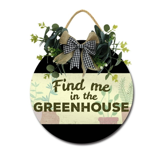 Home Decor Signs Find Me In The Greenhouse Rustic Wooden Wall Art Signs Farmhouse Entryway Signs for Bedroom Living Room Decor, 12 x 12 Inch