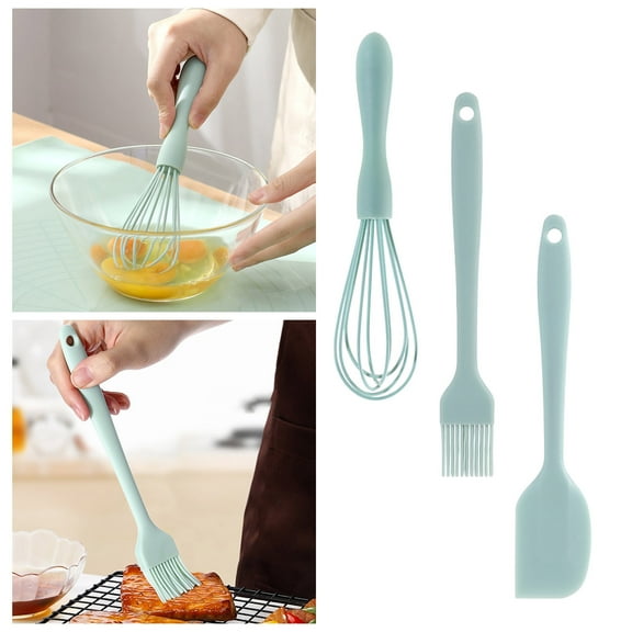 Home Decor Silicone Kitchenware Halloween Christmas And Thanksgiving Mini Bake Set. Includes Mini Spatula Whisk And Basting Brush. Fall Baking Set. Bakeware Practical 7.9"