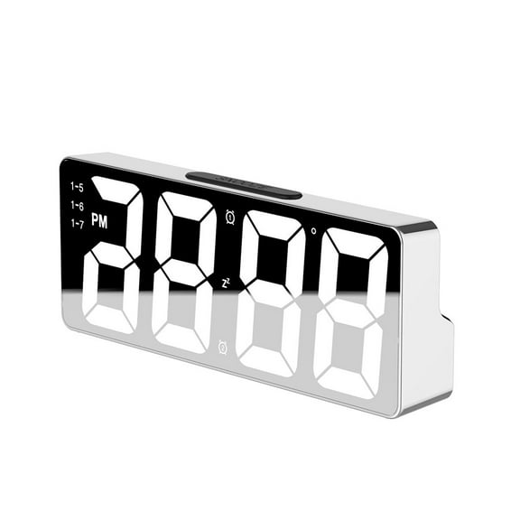 Home Decor Smart Digital Alarm Clocks for Bedrooms Led Color Screen Dimmable 12/24Hr White