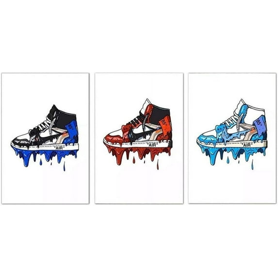 Home Decor Sneaker Michael Fashion 3 Piece AJ Shoes Air Painting Modular Pictures Prints Canvas Poster Nordic Style Wall Art for Living Room No Frame