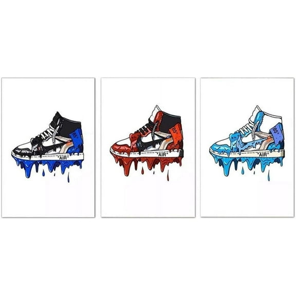 Home Decor Sneaker Michael Fashion 3 Piece AJ Shoes Air Painting Modular Pictures Prints Canvas Poster Nordic Style Wall Art for Living Room No Frame