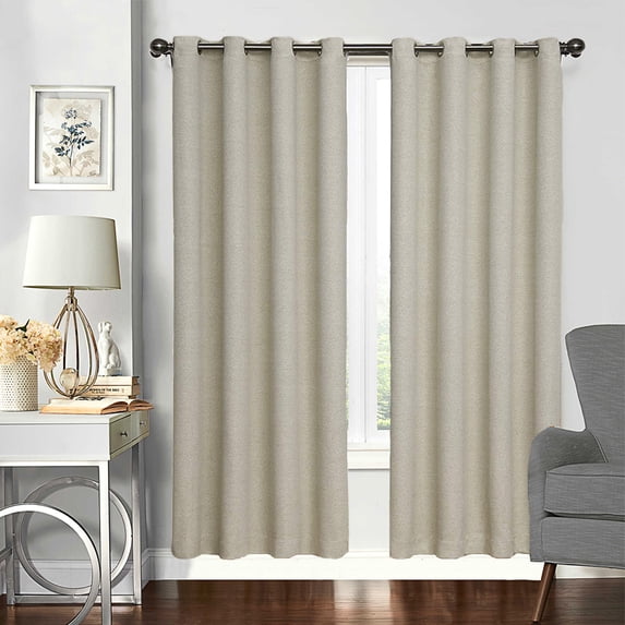 Home Decor Solid Flax Window Curtain Panel 52"x84",1 piece