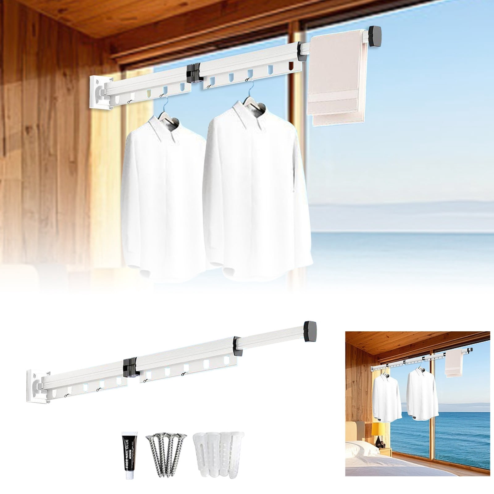 Drying Rack For Balcony Home Decor Space Management : Balcony Folding Drying Rack Durable ...