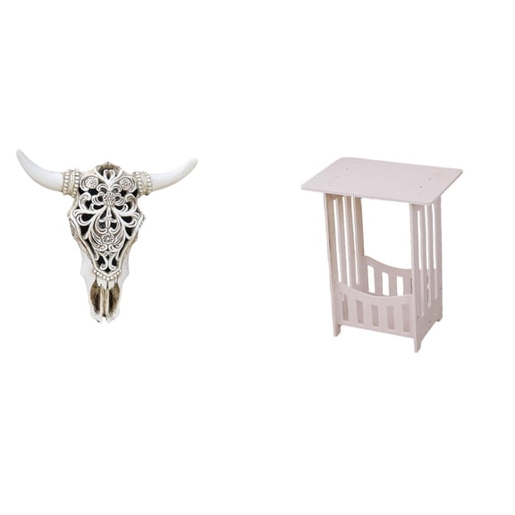 Home Decor Statue Cow Head Wall Decor Side Table Compact Size for Living Room Bedroom Office Restaurant