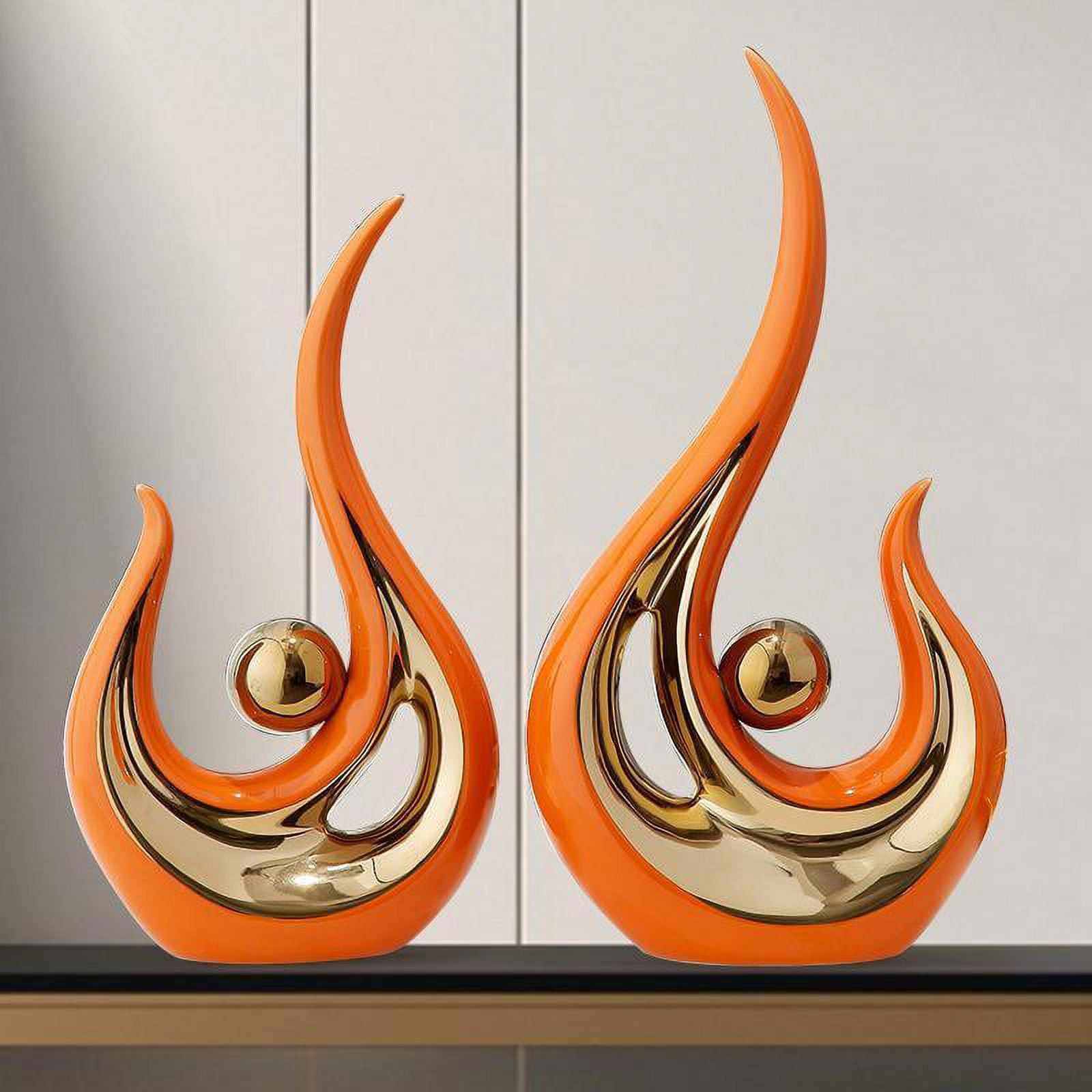 Home Decor Statue, Modern Abstract Art Ceramic Statue for Living Room
