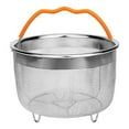 thumbnail image 1 of Home Decor Steamer Basket, Mesh Steaming Basket Stainless Steel Strainer and Insert for 6 qt quart Instant Pots Accessories, with Handle, fits IP Insta Pots, Instapot (Orange), 1 of 8