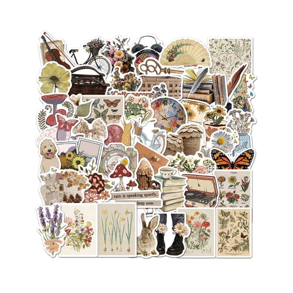 Home Decor Sticker Pack For Scrapbooking Journaling And Diy Craft Projects With Decorative Vinyl Labels Stickers Practical 2.1" X 2.2"