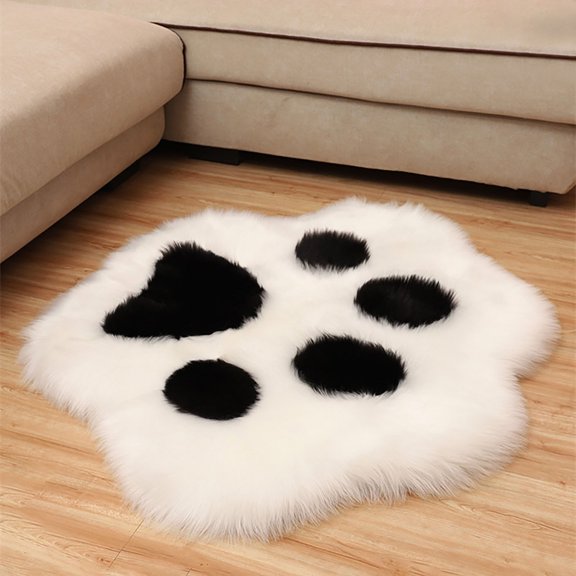 Home Decor Super Soft Sheepskin Rug Furry Cat Paws Rug Kids Room Rug Kawaii Room Decor Non Throw Rug Furry Rug Bedroom Rug Carpet Happy 2026!