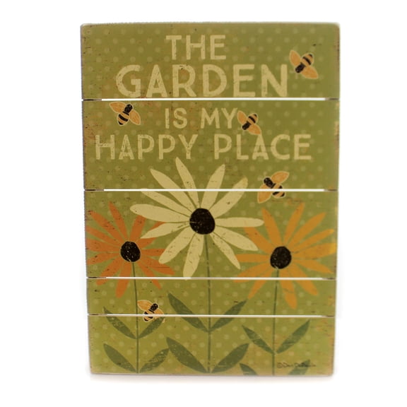 Home Decor The Garden Slat Sign Wood My Happy Place 35315
